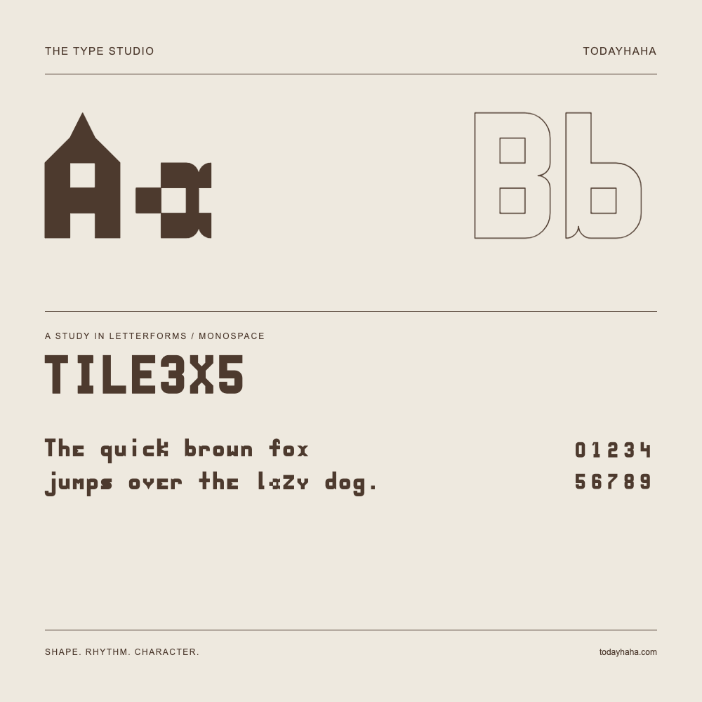 TILE3X5 — Estudio de letras con una frase y números