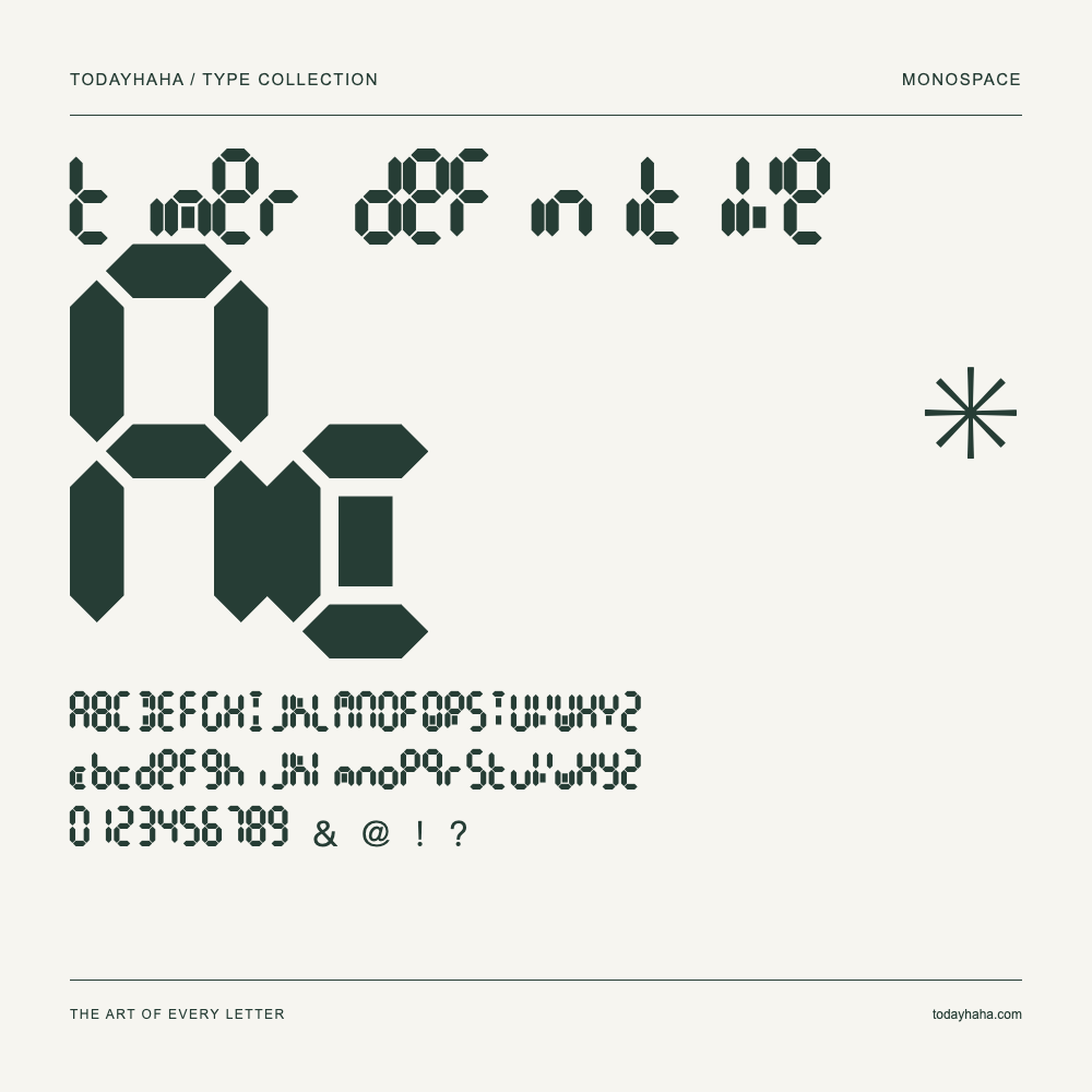 timer definitive — Font specimen with uppercase and lowercase letters and numbers