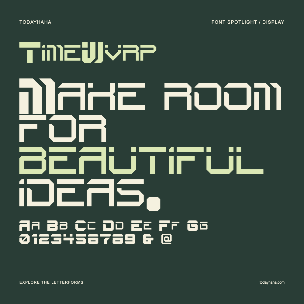 TimeWvrp — Affiche typographique avec exemple de texte