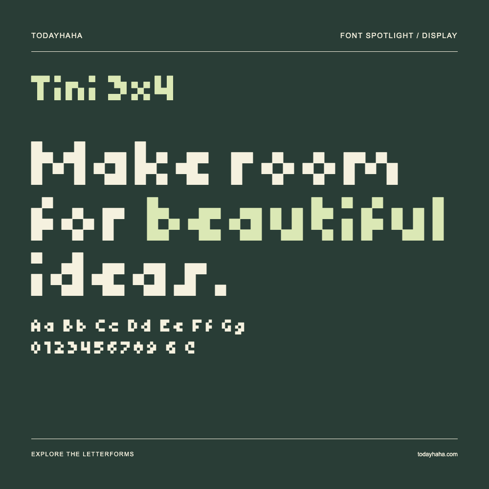 Tini 3x4 — Affiche typographique avec exemple de texte