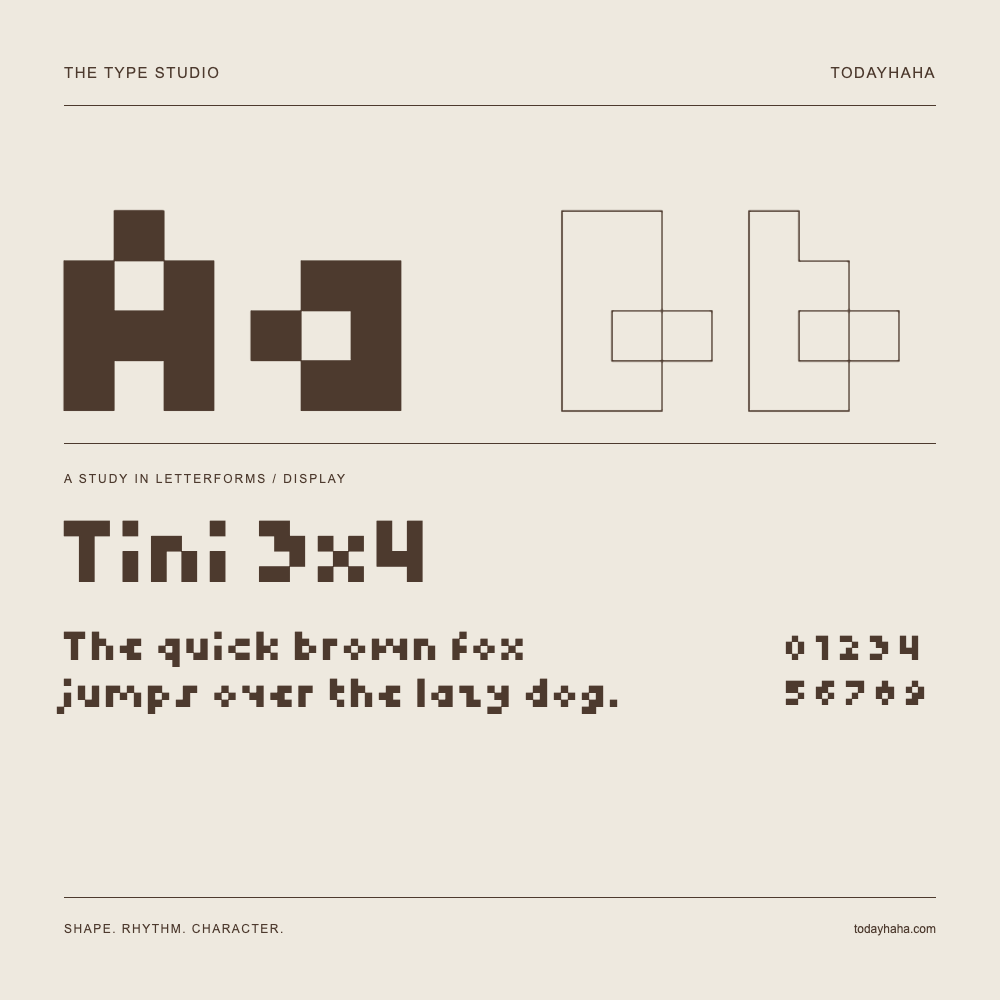 Tini 3x4 — Étude des lettres avec une phrase et des chiffres