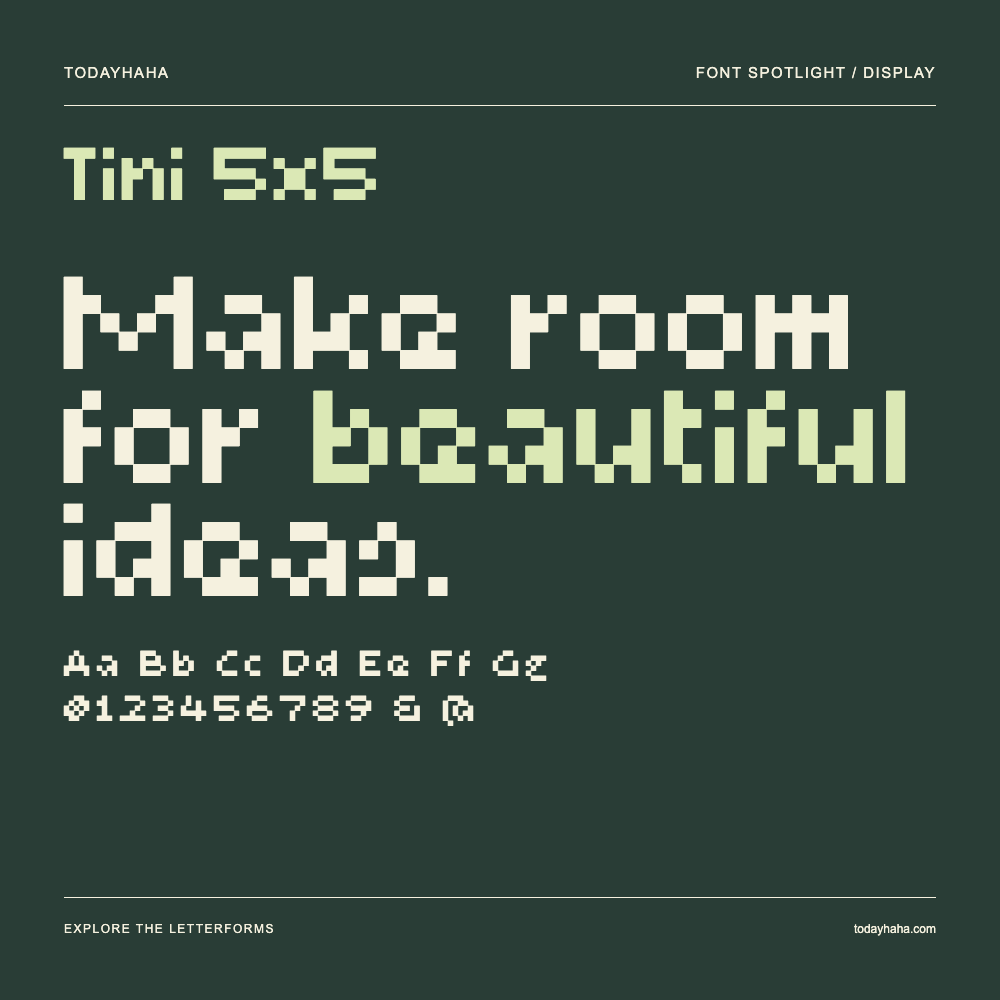 Tini 5x5 — Póster tipográfico con texto de muestra
