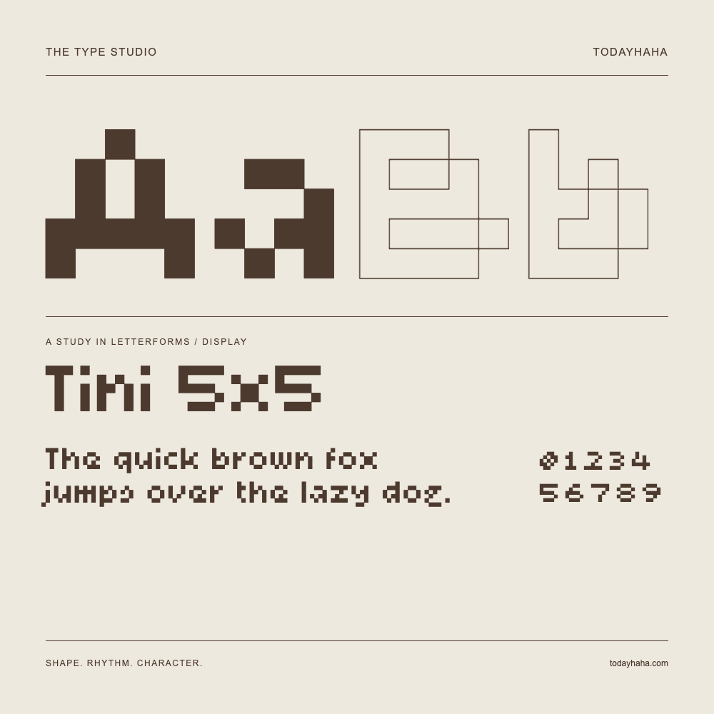 Tini 5x5 — Estudio de letras con una frase y números