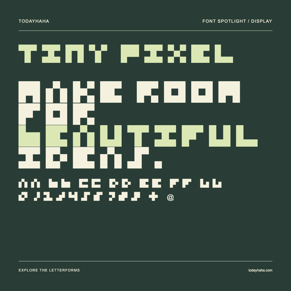tiny pixel — Typografieposter mit Beispieltext