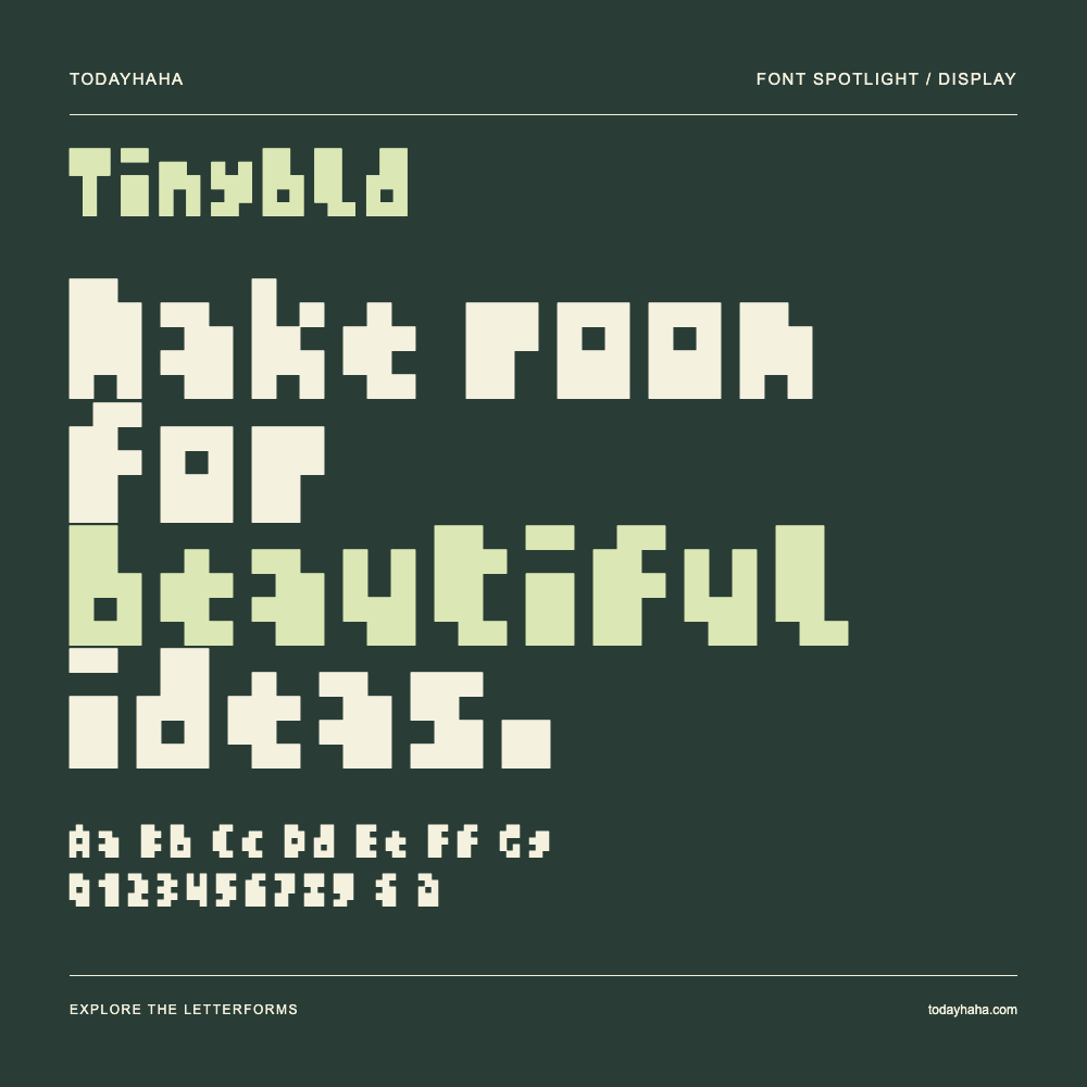 Tinybld — Typografieposter mit Beispieltext