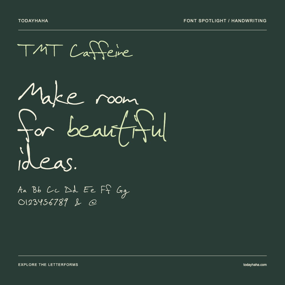 TMT Caffeine — Typografieposter mit Beispieltext