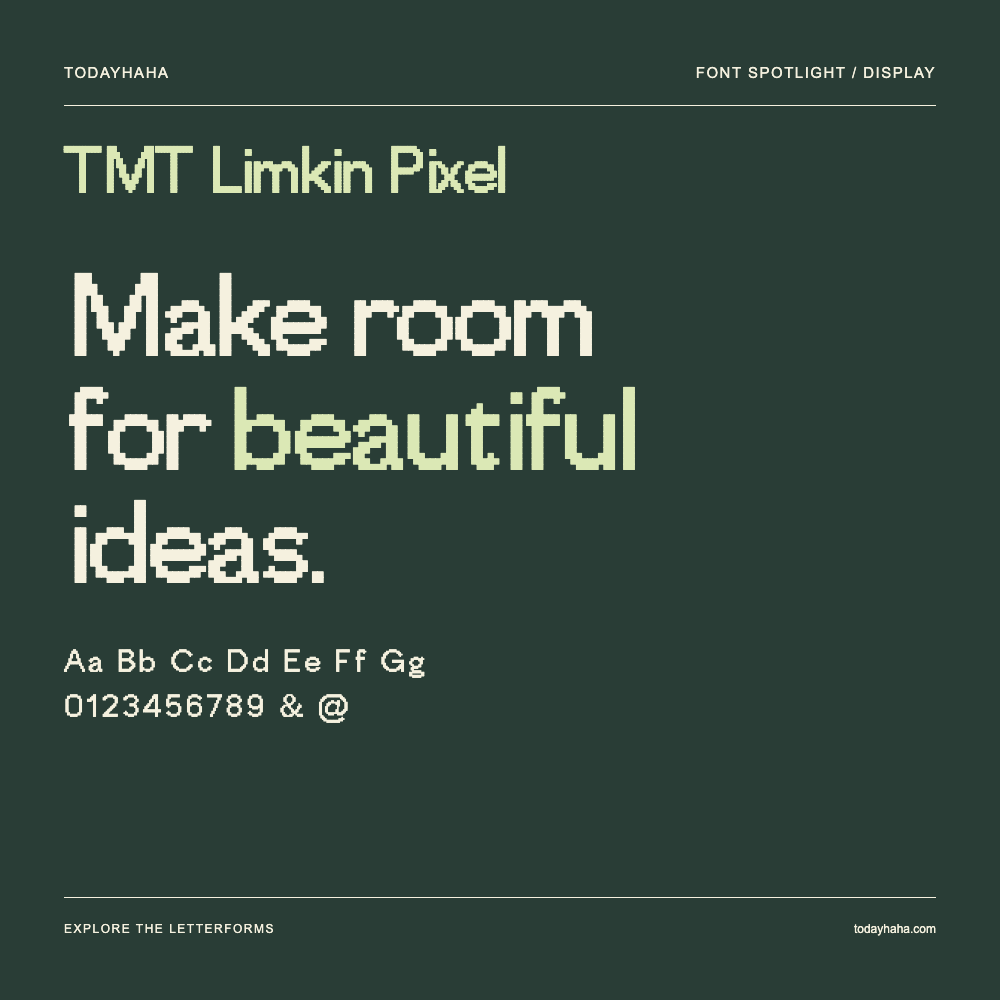 TMT Limkin Pixel — 字体排版海报：示例文字