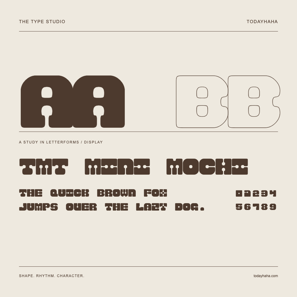 TMT Mini Mochi — Studio delle lettere con frase e numeri
