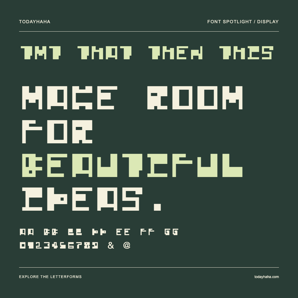 TMT That Then This — Affiche typographique avec exemple de texte