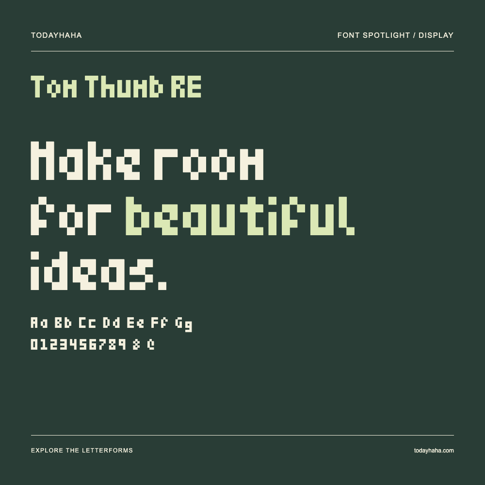 Tom Thumb RE — Typografieposter mit Beispieltext