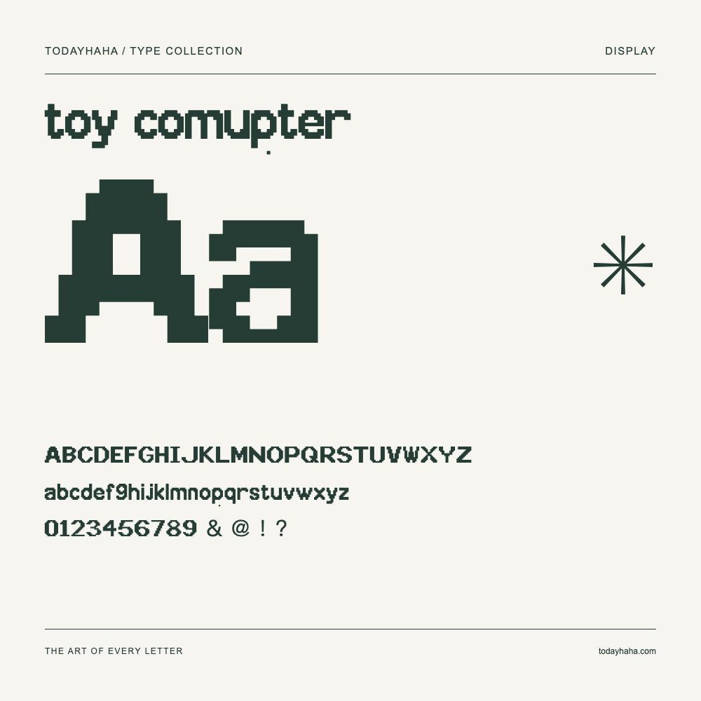toy comupter — Muestra de mayúsculas, minúsculas y números