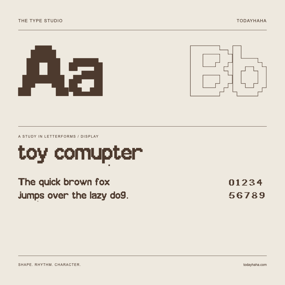 toy comupter — Estudio de letras con una frase y números