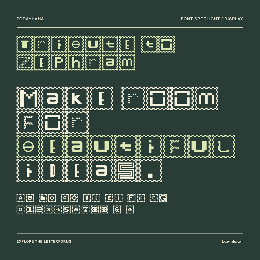 Tribute to Zephram — Typography poster with sample text