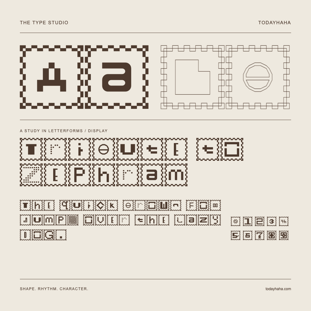 Tribute to Zephram — Letterform study with sample sentence and numbers