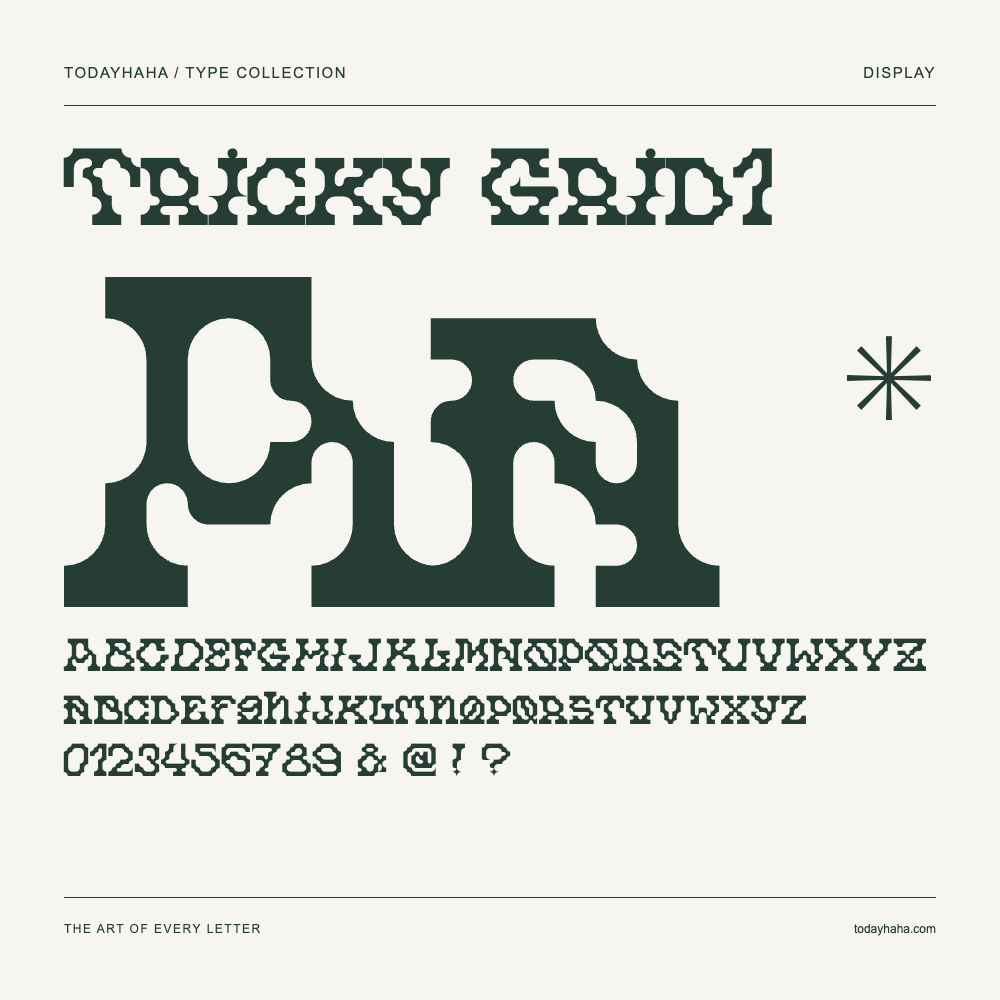 Tricky Grid1 — Muestra de mayúsculas, minúsculas y números