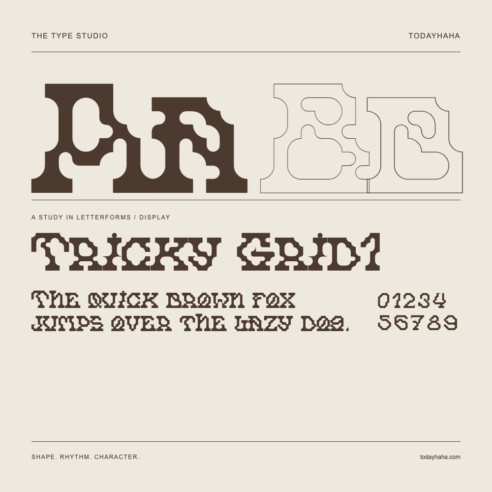 Tricky Grid1 — Estudio de letras con una frase y números