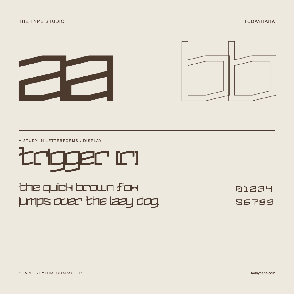 Trigger [R] — 字形展示：示例句子与数字