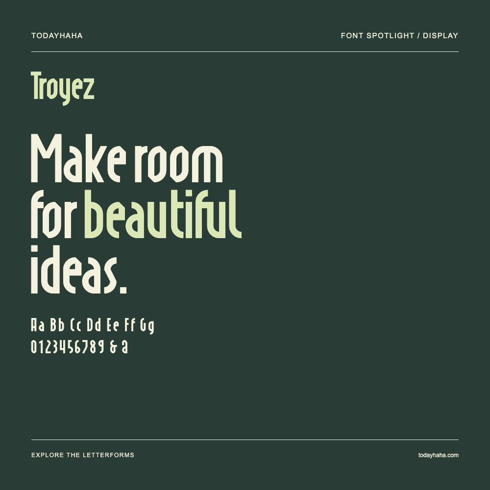 Troyez — Typografieposter mit Beispieltext