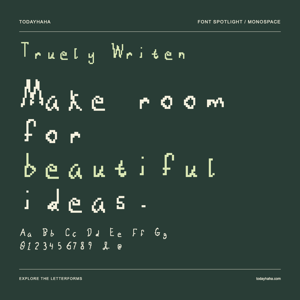 Truely Writen — Poster tipografico con testo di esempio