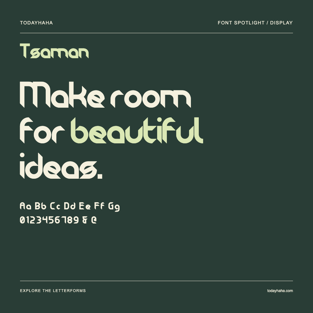Tsaman — Typography poster with sample text