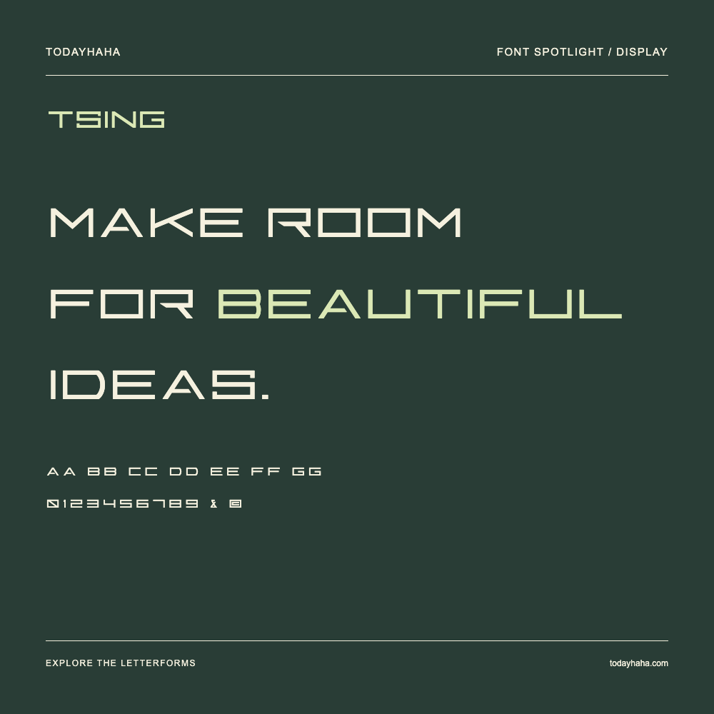 Tsing — Typografieposter mit Beispieltext