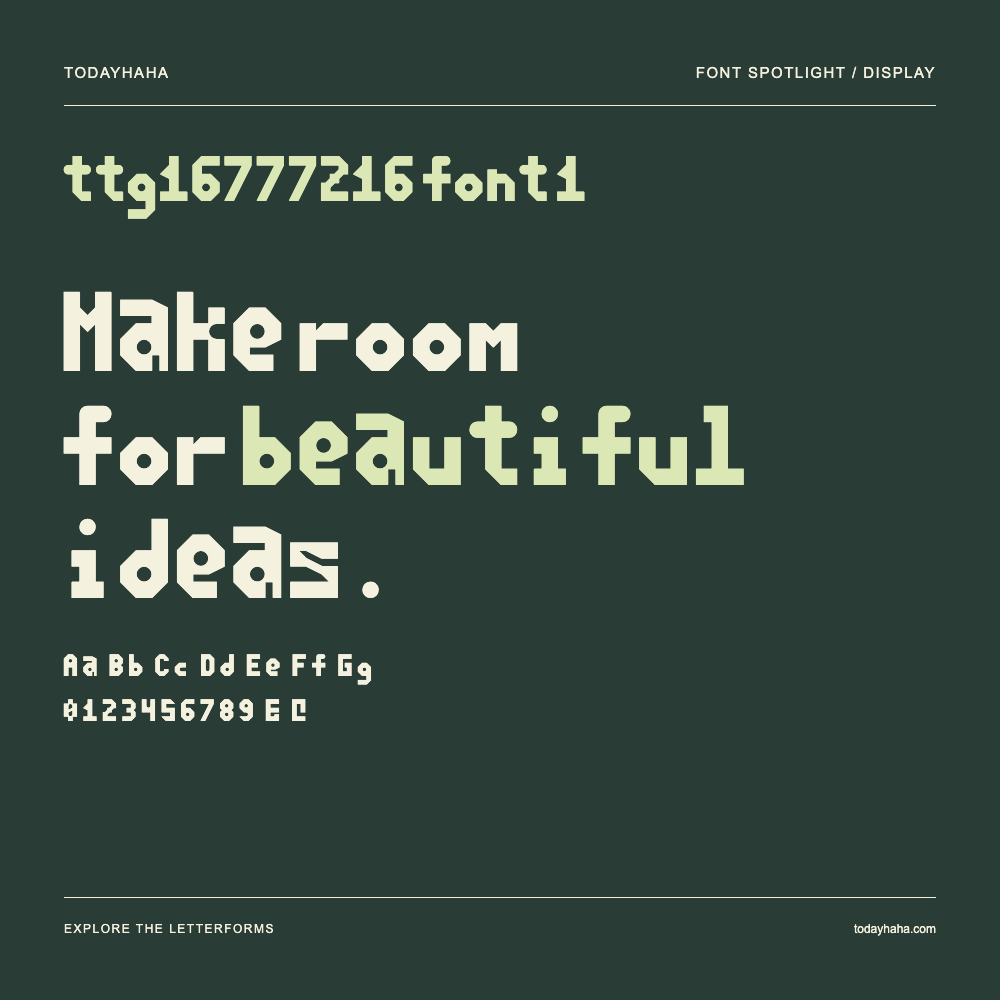 ttg16777216 font 1 — Typografieposter mit Beispieltext