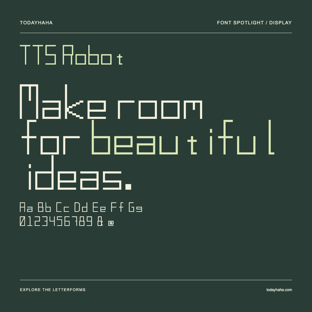 TTS Robot — Typografieposter mit Beispieltext