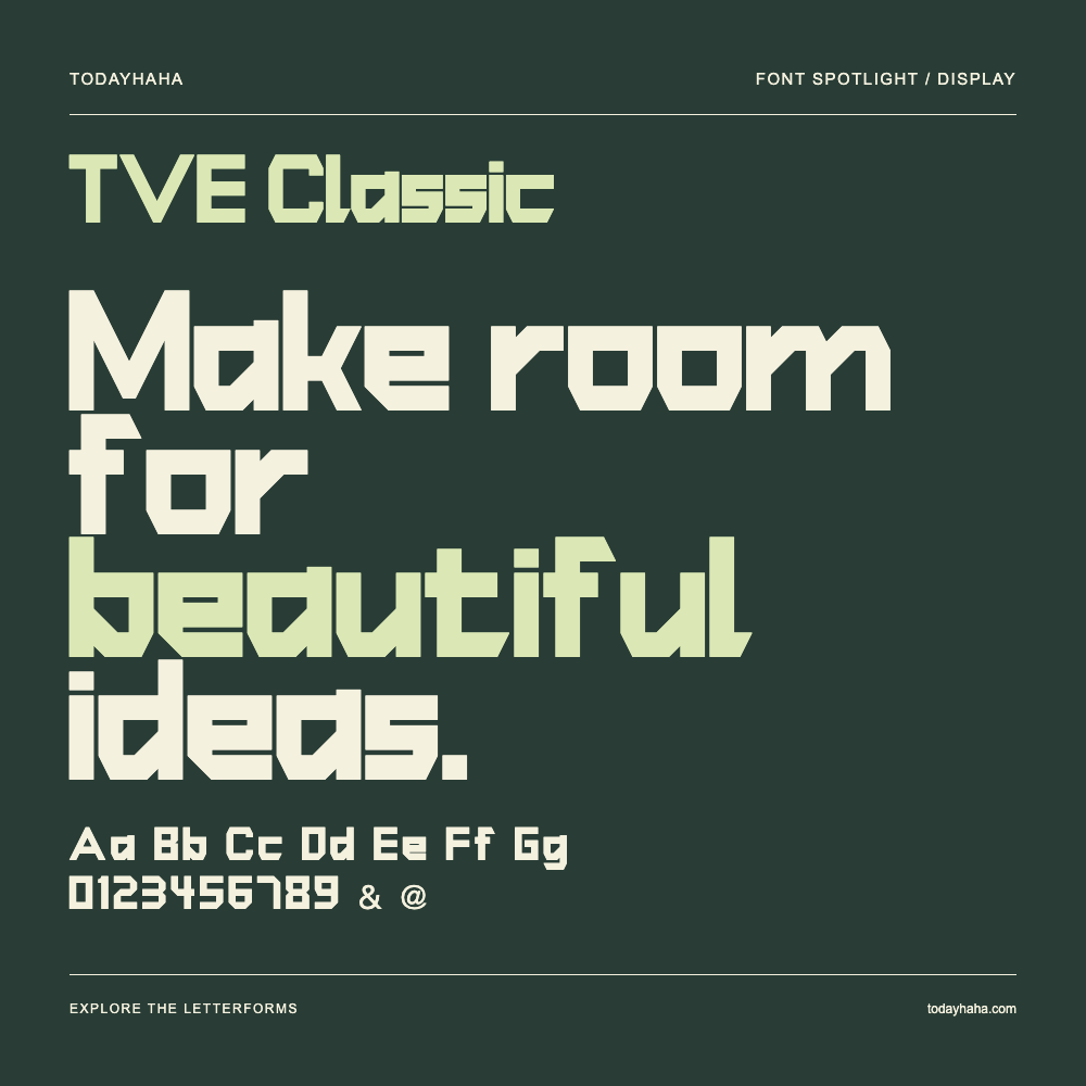 TVE Classic — Typography poster with sample text