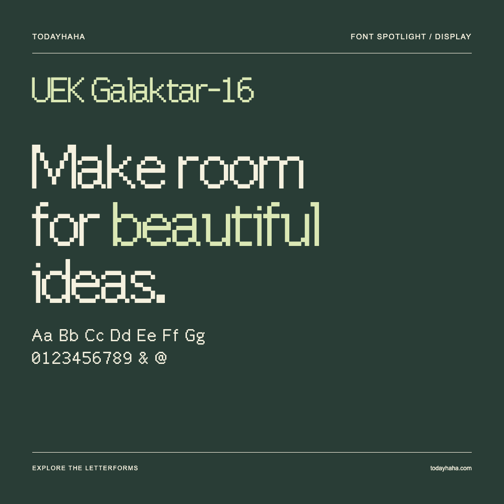 UEK Galaktar-16 — Typography poster with sample text