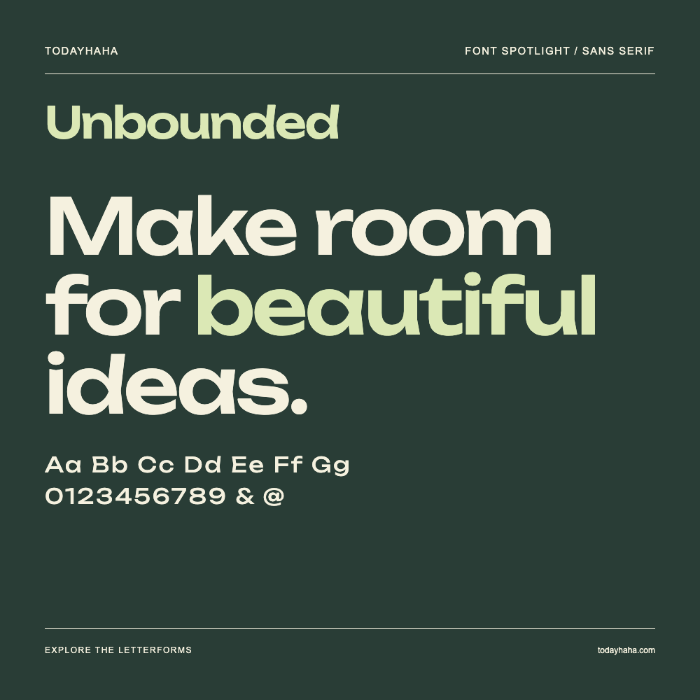 Unbounded — Typography poster with sample text
