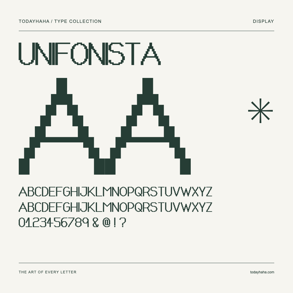 Unifonista — Muestra de mayúsculas, minúsculas y números