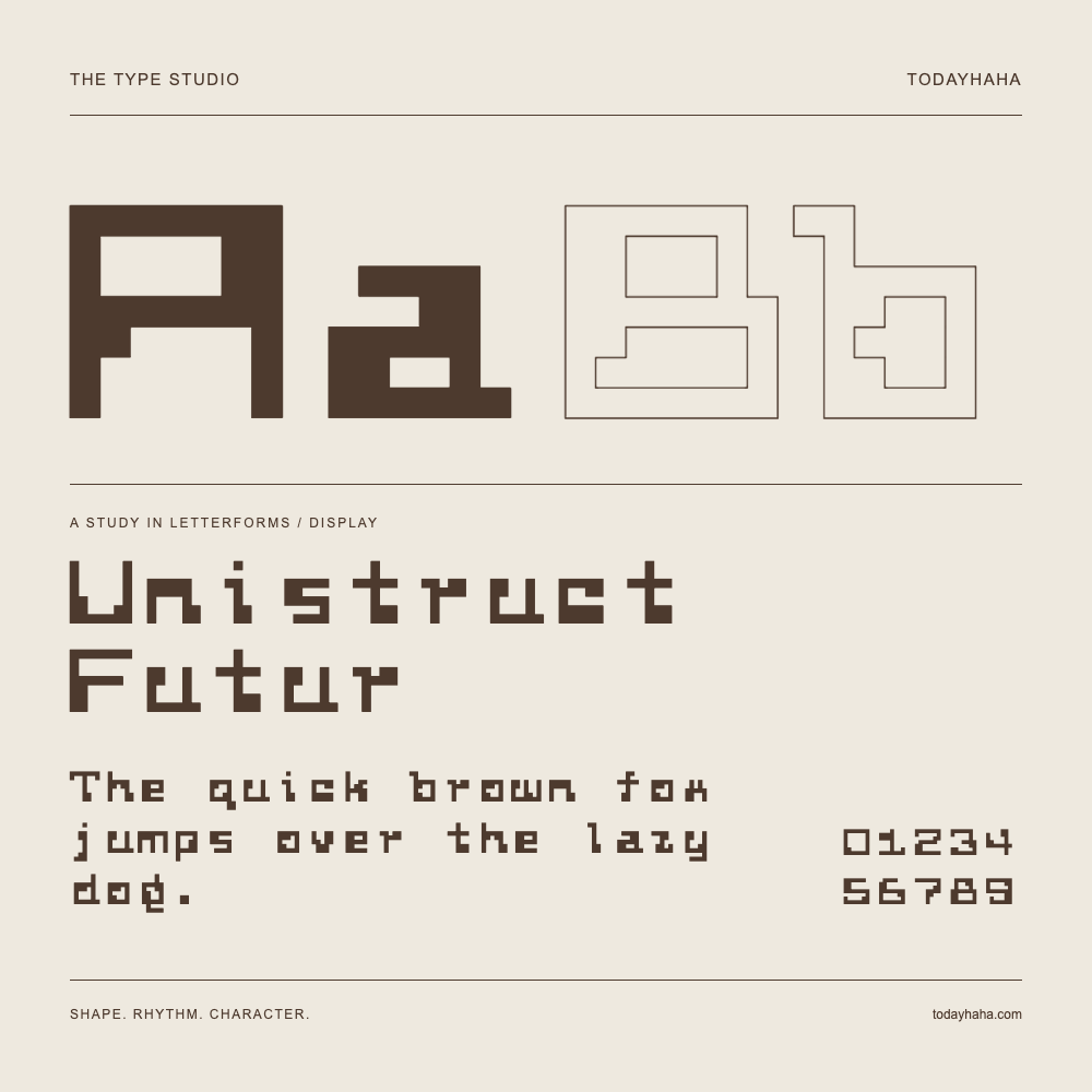 Unistruct Futur — 字形展示：示例句子与数字