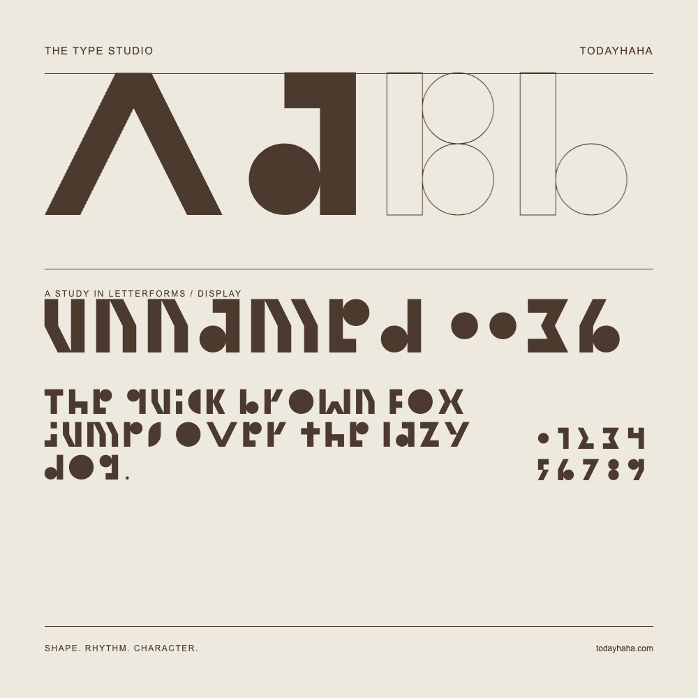 Unnamed 0036 — Letterform study with sample sentence and numbers
