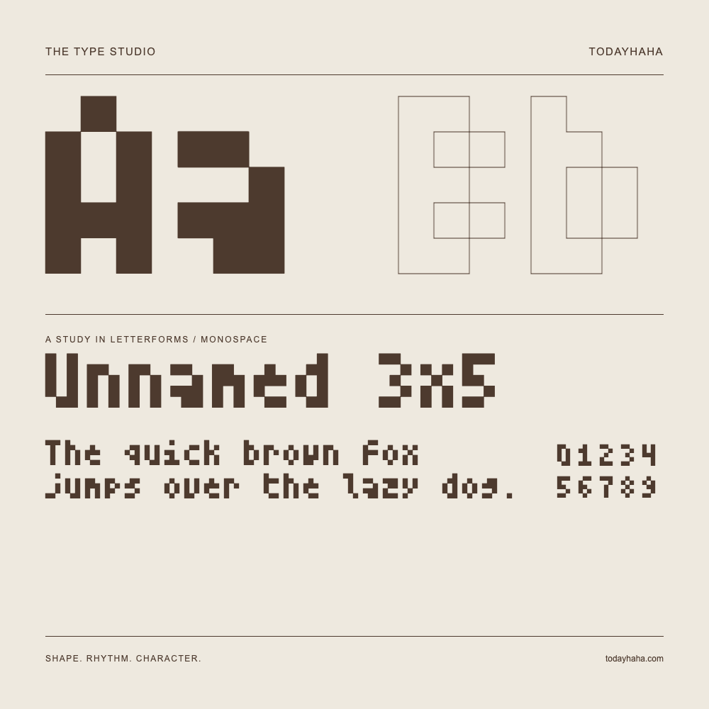 Unnamed 3x5 — Estudio de letras con una frase y números