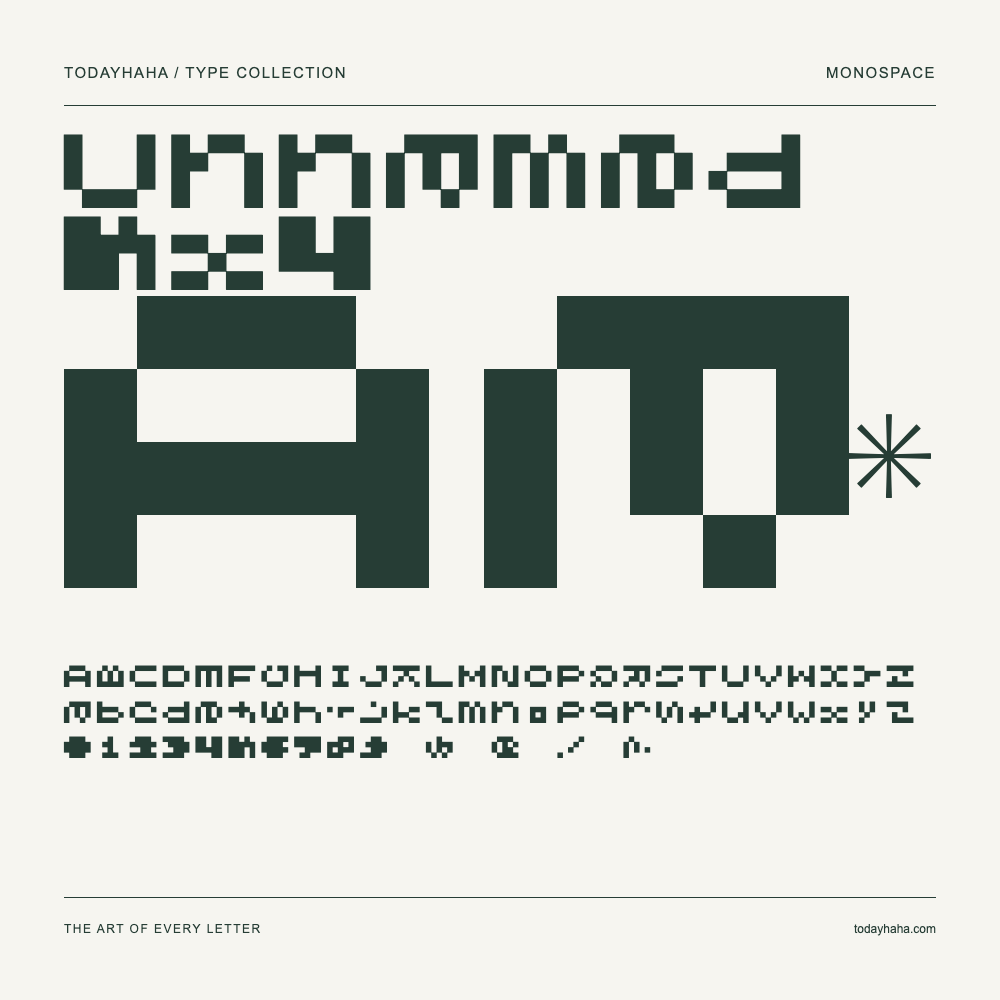 Unnamed 5x4 — Muestra de mayúsculas, minúsculas y números