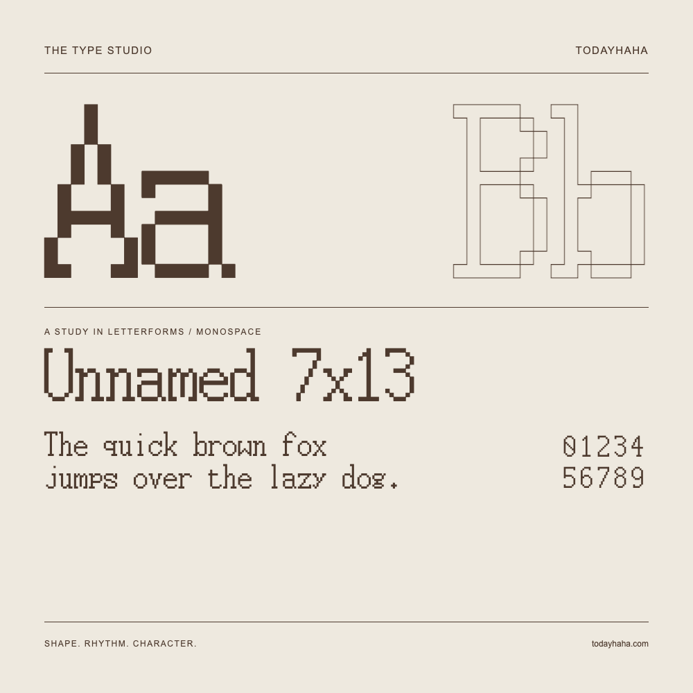 Unnamed 7x13 — Buchstabenstudie mit Beispielsatz und Ziffern