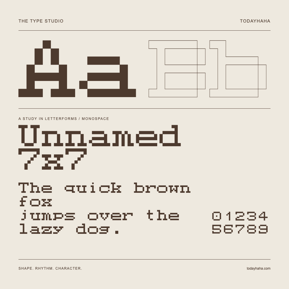 Unnamed 7x7 — Estudio de letras con una frase y números