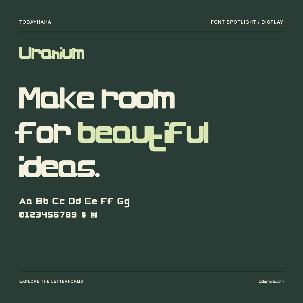 Uranium — Typografieposter mit Beispieltext