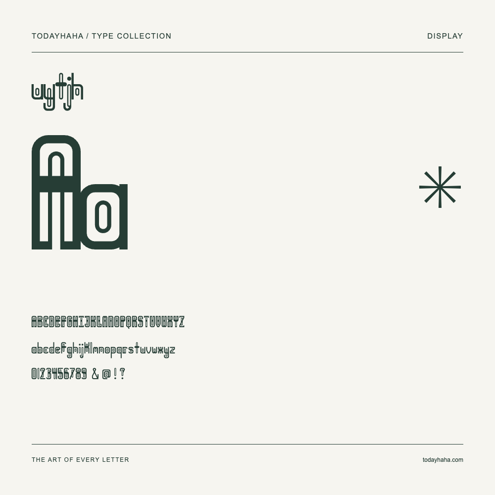 uytjh — Font specimen with uppercase and lowercase letters and numbers