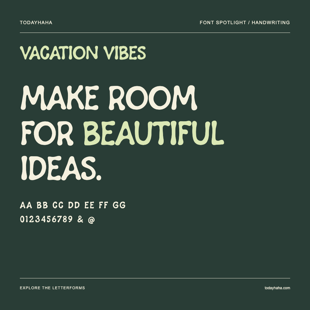 Vacation Vibes — Affiche typographique avec exemple de texte