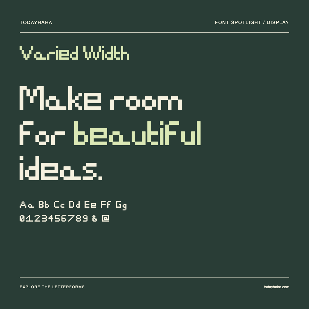 Varied Width — Typografieposter mit Beispieltext