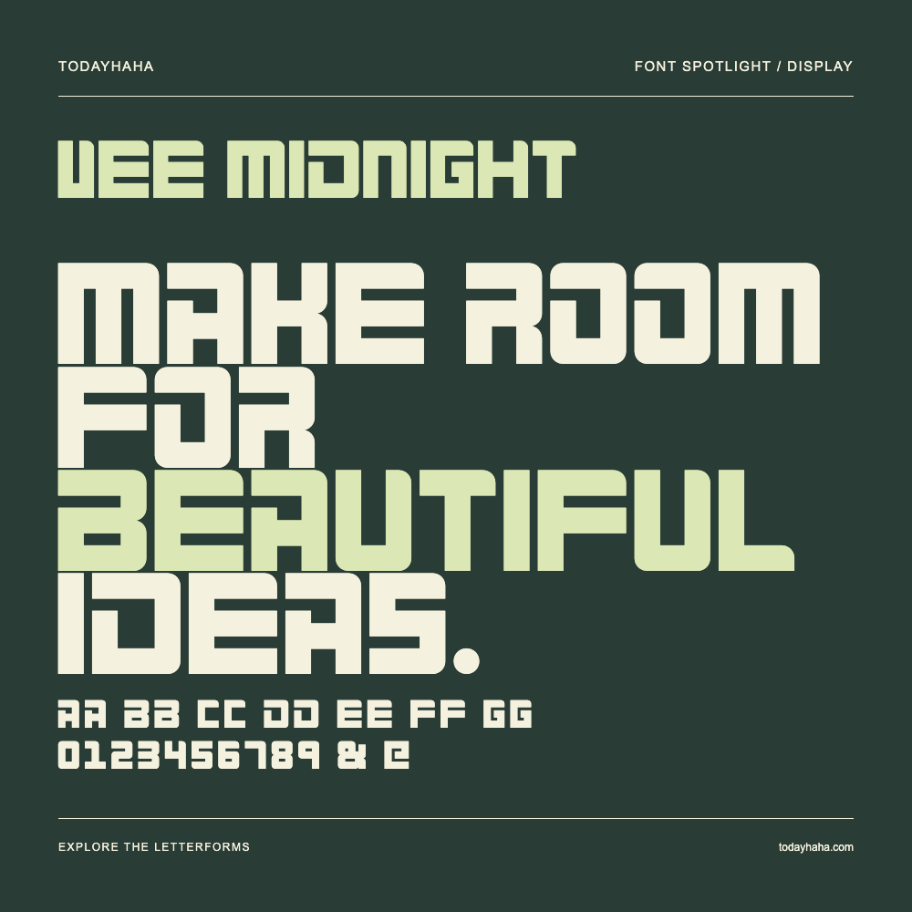 Vee Midnight — Typography poster with sample text
