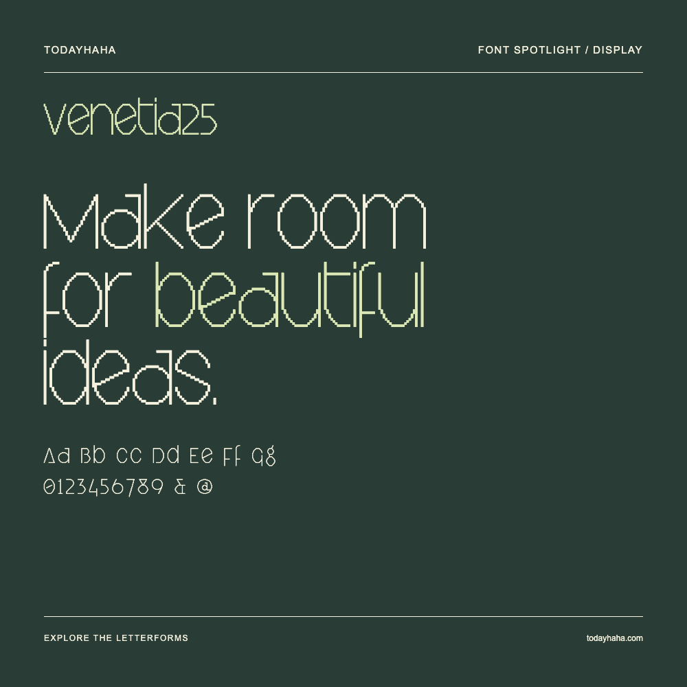 Venetia25 — Typografieposter mit Beispieltext