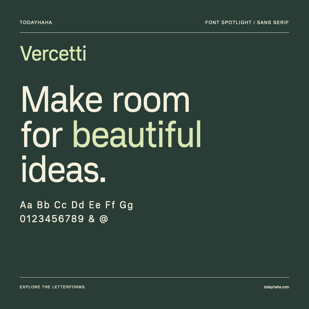 Vercetti — Affiche typographique avec exemple de texte