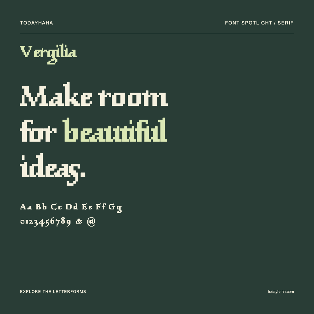 Vergilia — 字体排版海报：示例文字