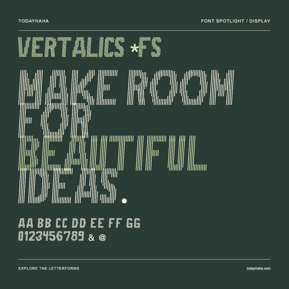 Vertalics *FS — Pôster tipográfico com texto de exemplo