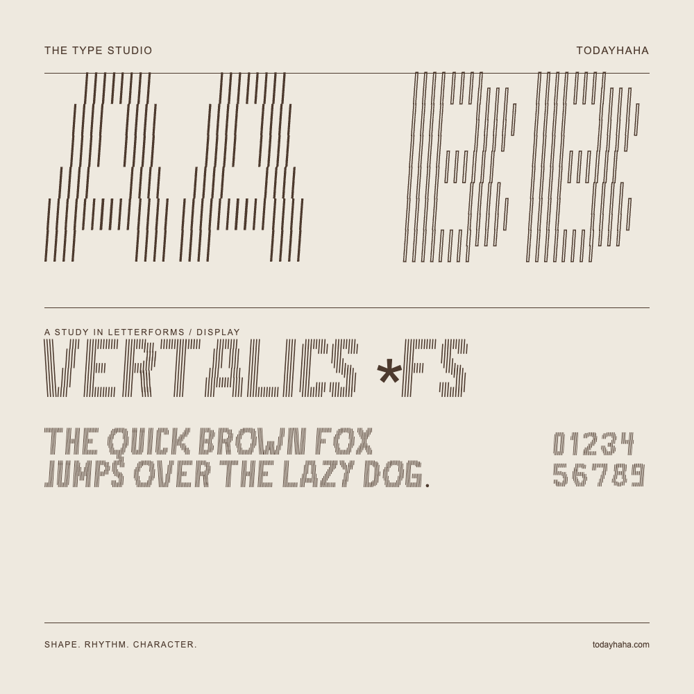 Vertalics *FS — Estudo de letras com frase e números