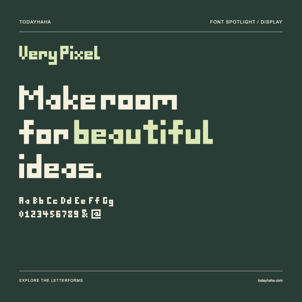 Very Pixel — Affiche typographique avec exemple de texte