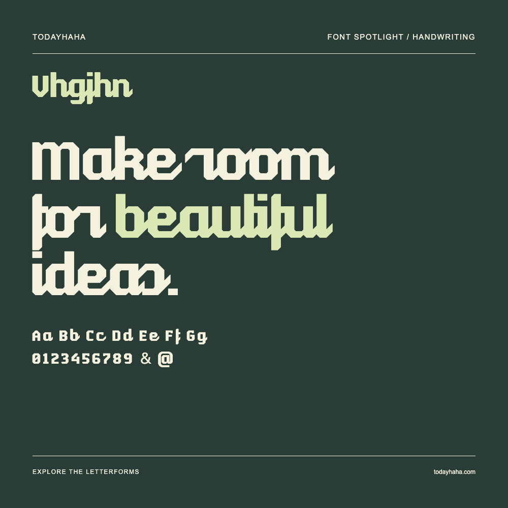 Vhgjhn — Affiche typographique avec exemple de texte
