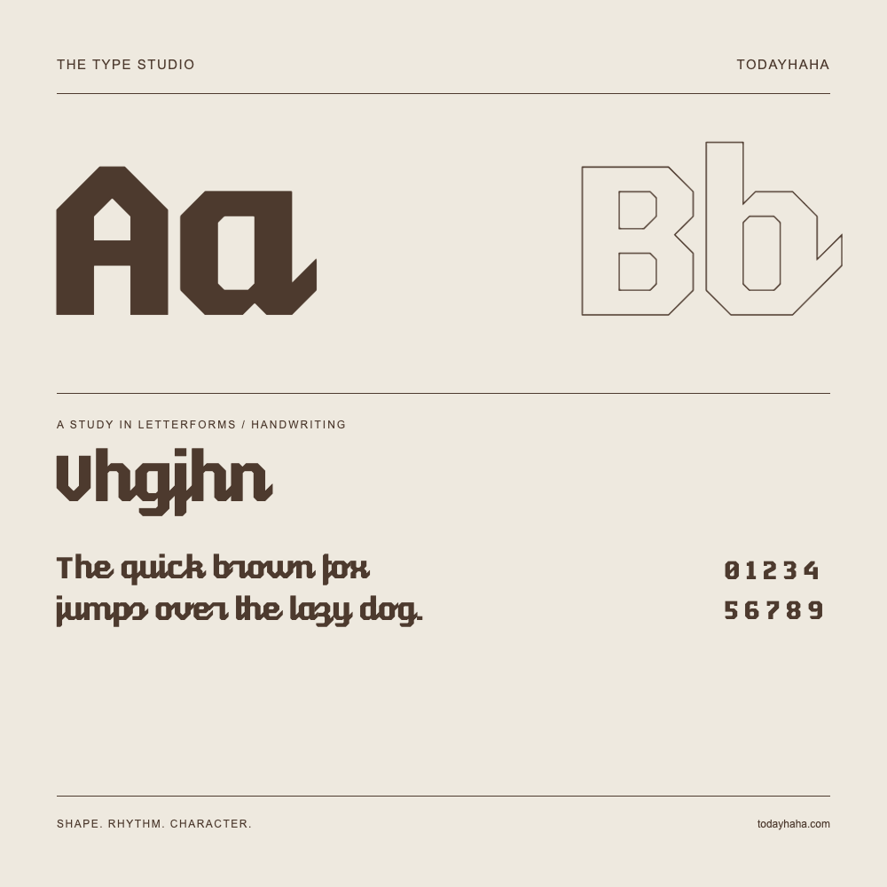Vhgjhn — Étude des lettres avec une phrase et des chiffres